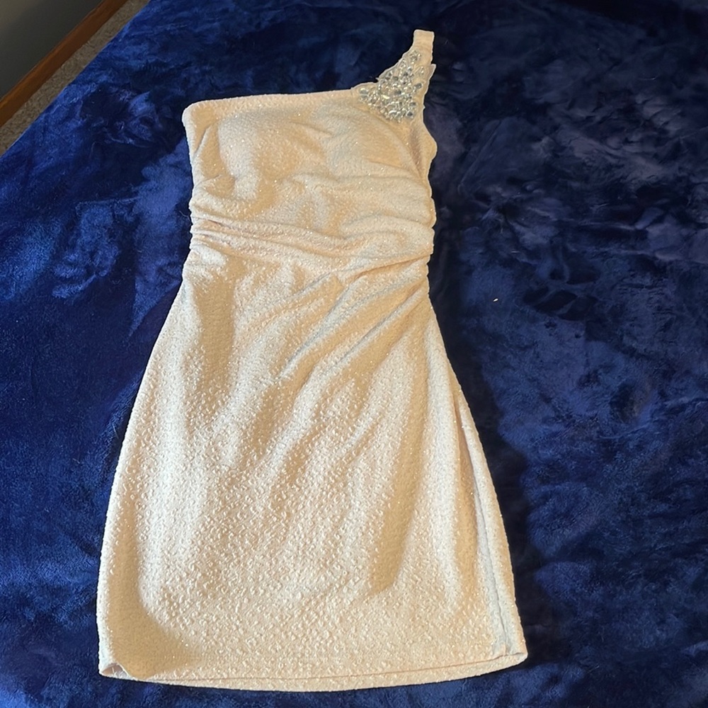 Emerald sundae mini one shoulder dress